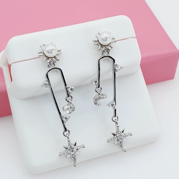 925 Sterling Silver Cubic Zirconia Earrings, U19254712 - Picture 4 of 10